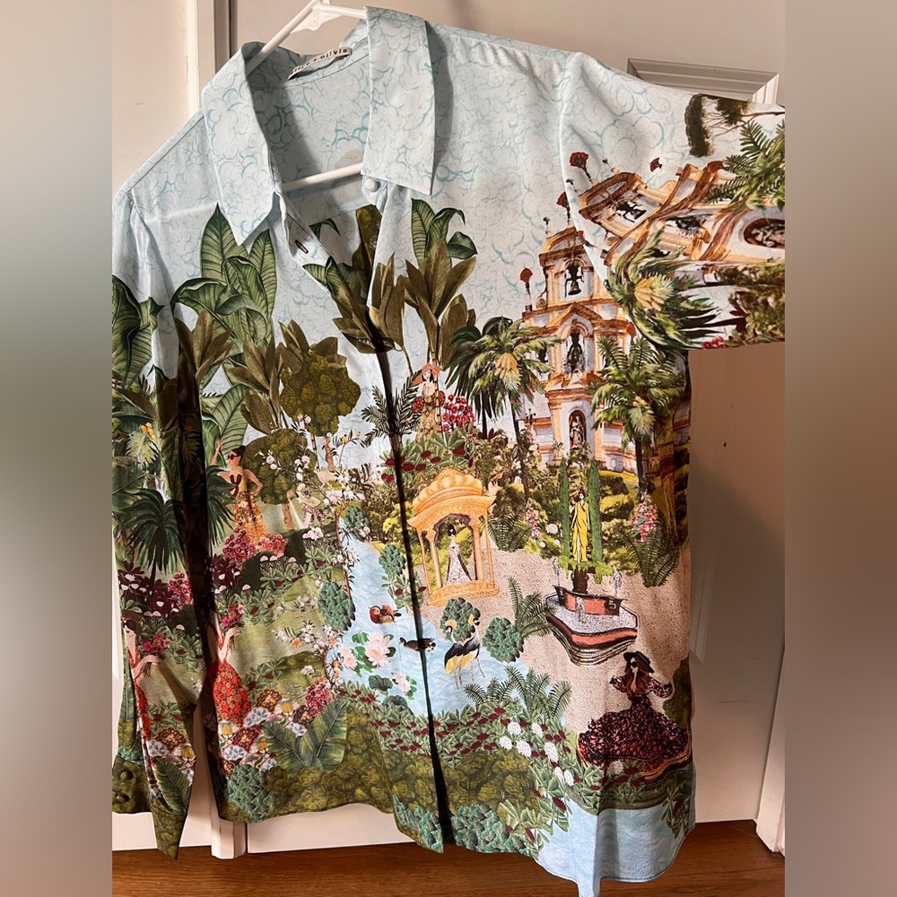 Alice + Olivia Willa “Couture Palace” Silk Blouse